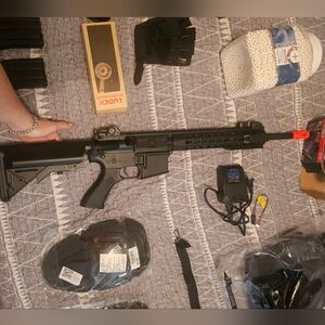 Black Airsoft Rifle with Battery